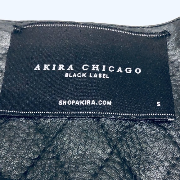 AKIRA CHICAGO SEXY CHIC LEATHER CROSS ZIP JACKET - Picture 7 of 7